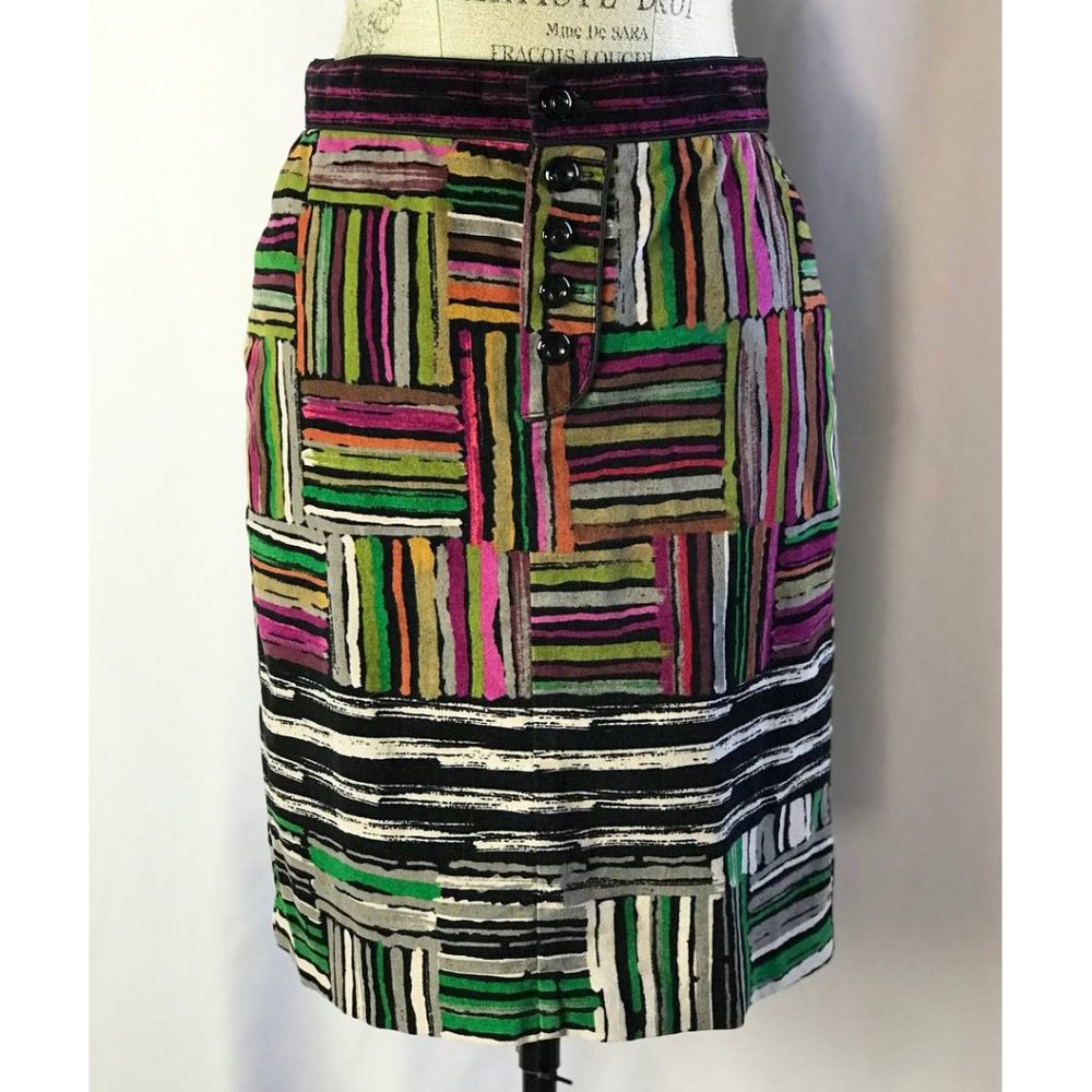 Anthropologie Striped Spectrum Cocktail Skirt By Odille Size 4